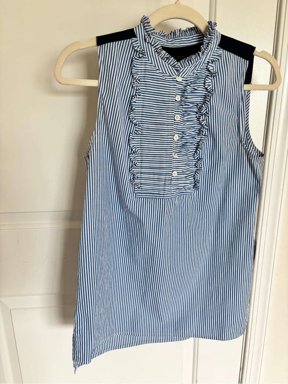 J. Crew Stripe Ruffle Shirt